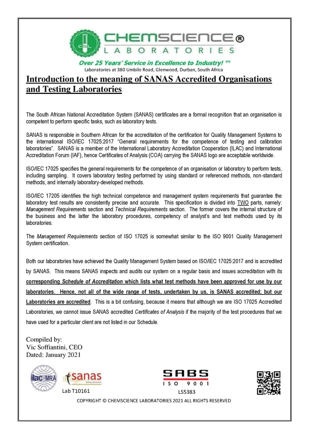 Explains the difference between accredited test methods and that of the accredited laboratory itself